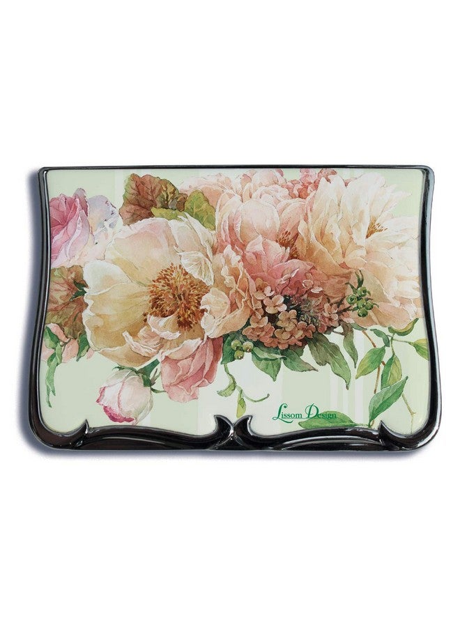 Compact Mirrorhandheld Magnifying Cosmetic Mirror 3.5 X 2.63Inch Cottage In Bloomrose