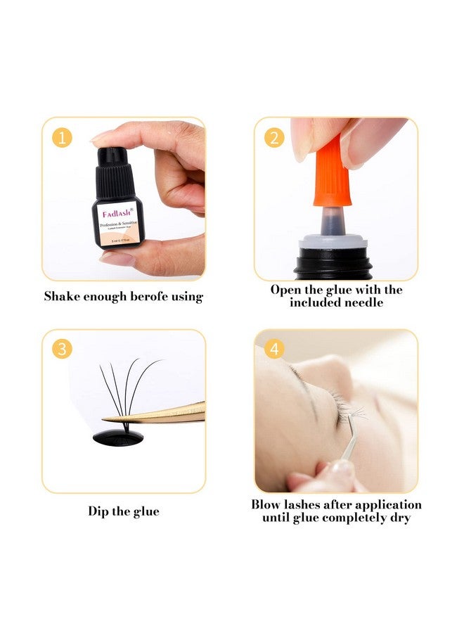 Eyelash Extension Glue Extra Strong 23 Sec Drying Time Lash Extension Glue 8 Weeks Retention Lash Glue For Eyelash Extensions 5Ml Black Lash Adhesive Professional Use (Never For Diycluster Lashes)