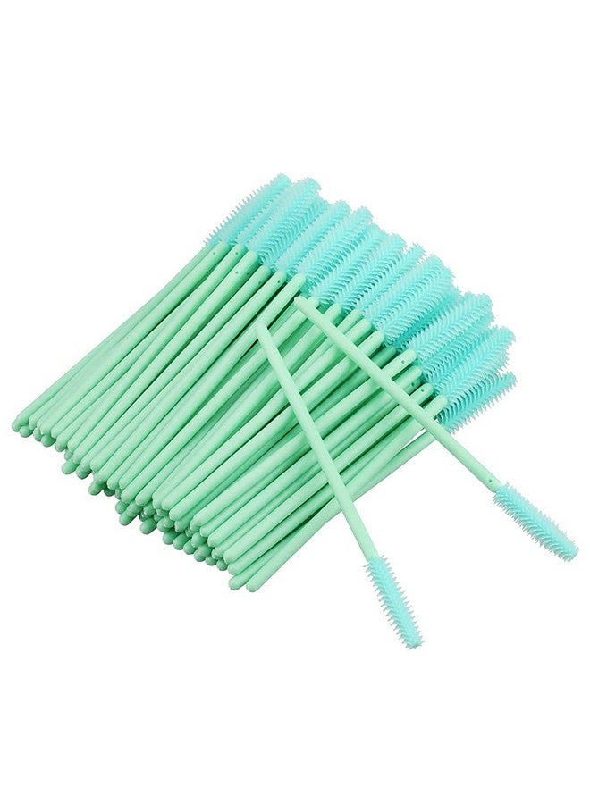 100Pcs Silicone Eyelash Brushes Mascara Brushes Wands Applicator Makeup Kits For Makeup Personal Care And Eyelash Extensions (Green)