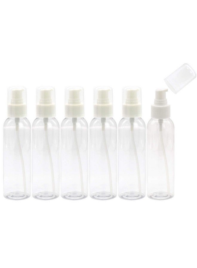 6 Pack Plastic Empty Bottles With Duckbill Pump Cap For Shampoo Lotions Liquid Body Soap Cream (4 Oz120 Ml)