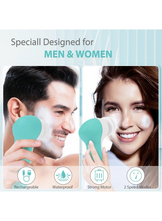 Rechargeable Facial Cleansing Spin Brush Set With 4 Exfoliating Brush Headscomplete Face Spa System By Clsevxywaterproof Face Scrubber For Gentle Exfoliation And Deep Scrubbing