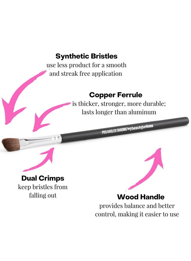 Angled Eyeshadow Brush Eyeshadow Blending Brushbeauty Junkees Pro Angled Shading Eye Shadow Brush For Brow Bone Highlighter Concealer Crease Inner Eyes Corner Nose Contour Makeup