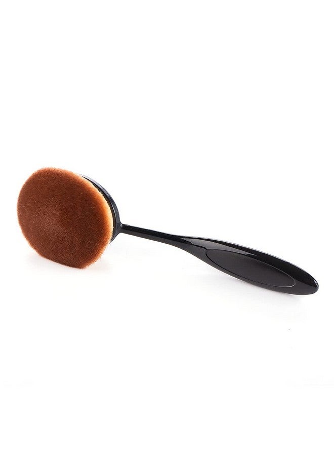 Oval Foundation Brush Large Toothbrush Makeup Brushes Fast Flawless Application Liquid Cream Powder Foundation Sunscreen（All Black）