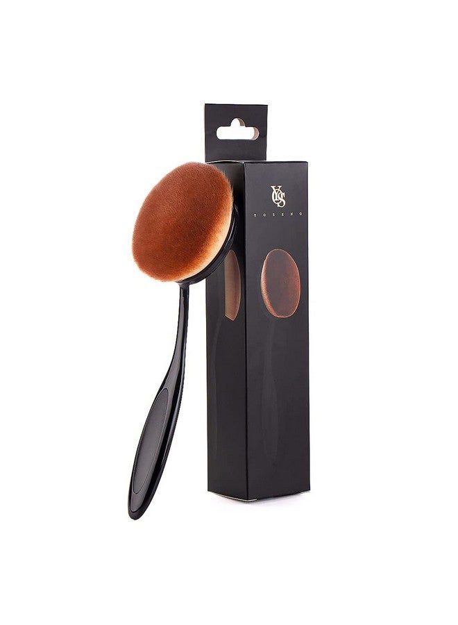 Oval Foundation Brush Large Toothbrush Makeup Brushes Fast Flawless Application Liquid Cream Powder Foundation Sunscreen（All Black）