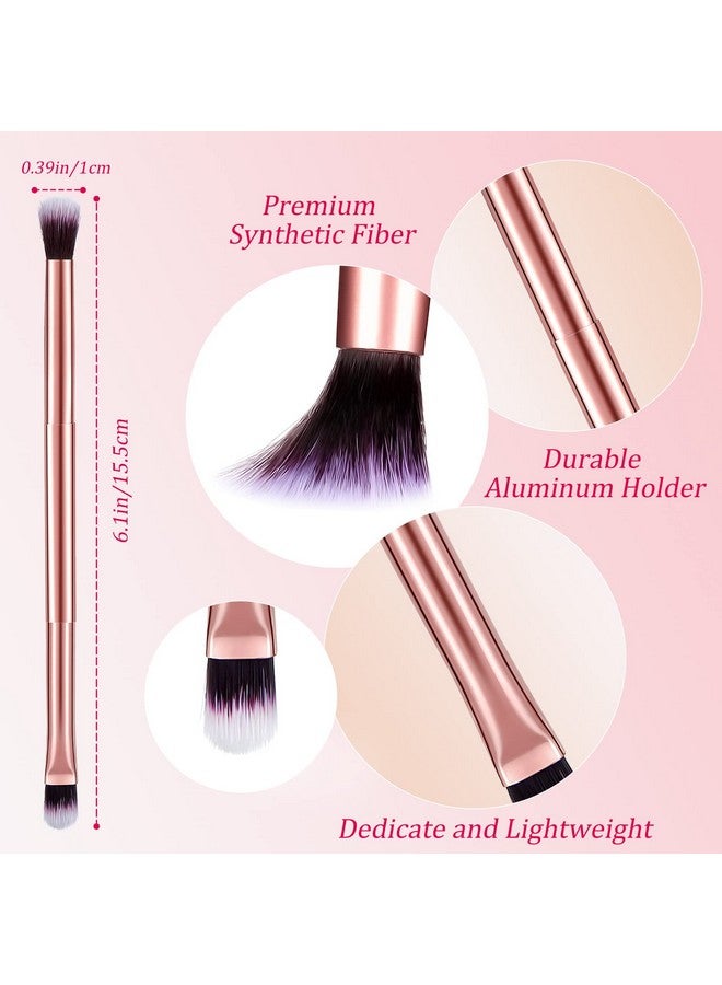 6 Pcs Eyeshadow Smudge Brush 2In1 Eyeshadow Brush 2 Double Ended Make Up Brush Concealer Brush Under Eye Small Soft Firm Pointed Foundation Makeup Applicator For Blending Eye Shadow Liner