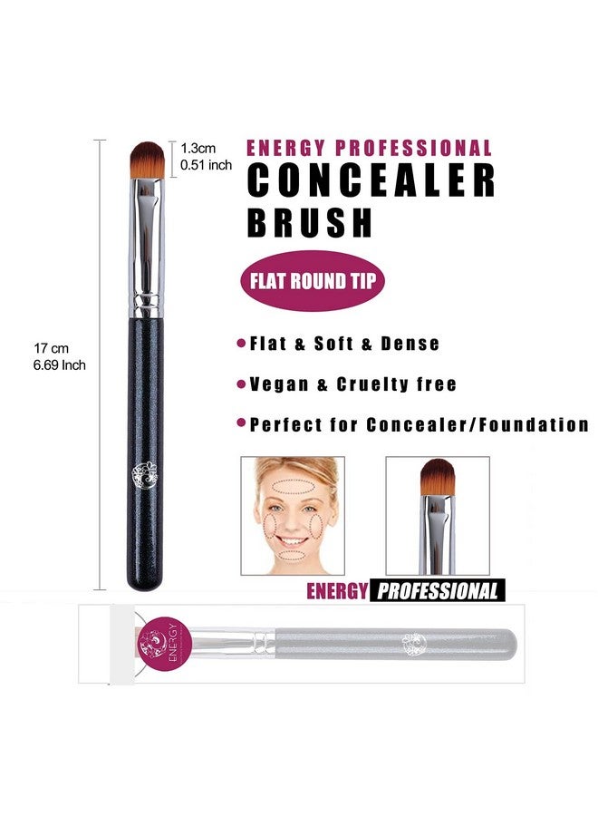 Flat Concealer Brush For Eyebrowsenergy Under Eye Concealer Brush Vegan Eyeshadow Brush For Liquid Powder Foundation Concealing Blending Small Eye Blending Brush Blue