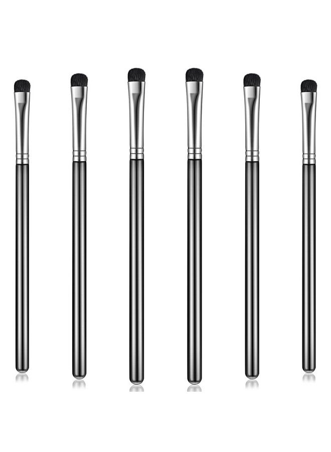 6 Pieces Eyeshadow Brush Short Shader Small Brush Smudge Makeup Brush Flat Blending Smudger Precision Crease Brush For Creasing Eye Makeup Look Eyes Eyeliner Corner Highlighter Eyebrow Concealer