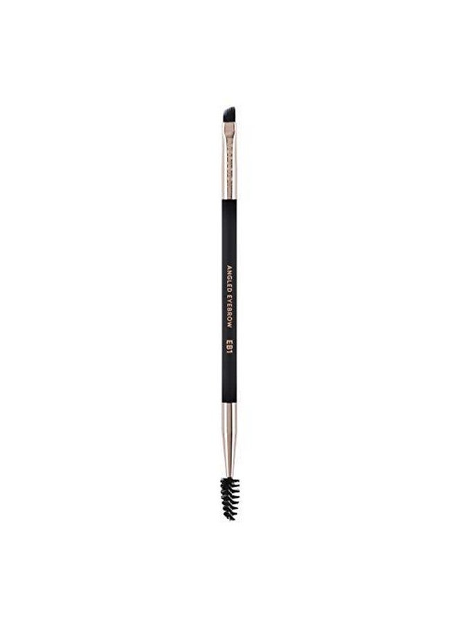 Professional Dualended Spoolie Angled Eye Brow Brush For Precision Application And Blending Of Eye Brow Powders Waxes And Gels Black