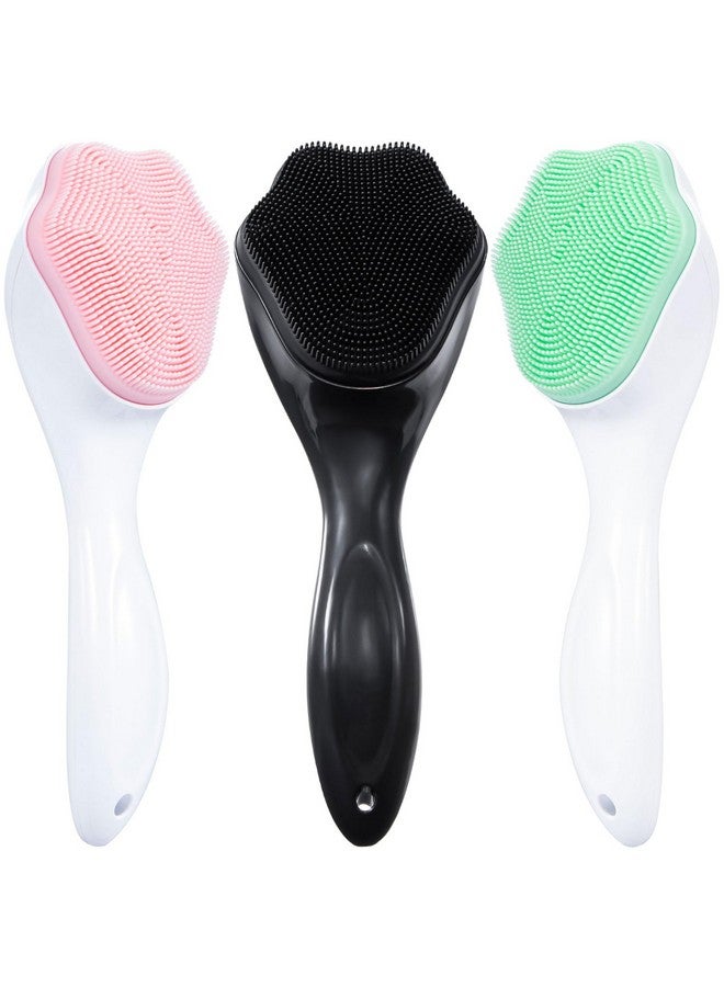 3 Packs Handheld Silicone Face Scrubber Exfoliator Ooloveminso Face Brushes For Cleansing And Exfoliating Manual Facial Cleansing Brush Gentle Soft Face Wash Brush For Sensitive Delicate Dry Skin