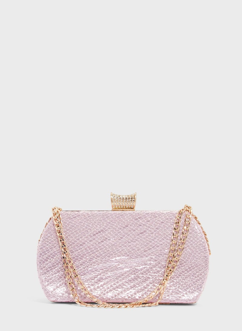 Iridescent Clutch With Chain