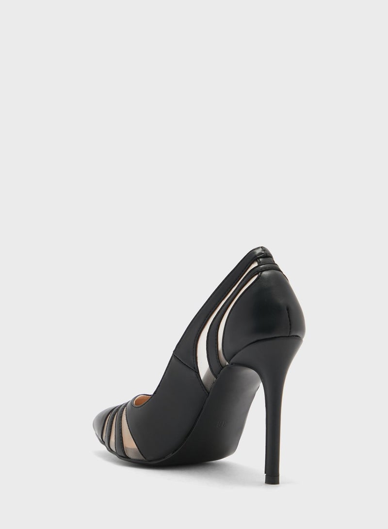 Cutout Detail Pointed Pump