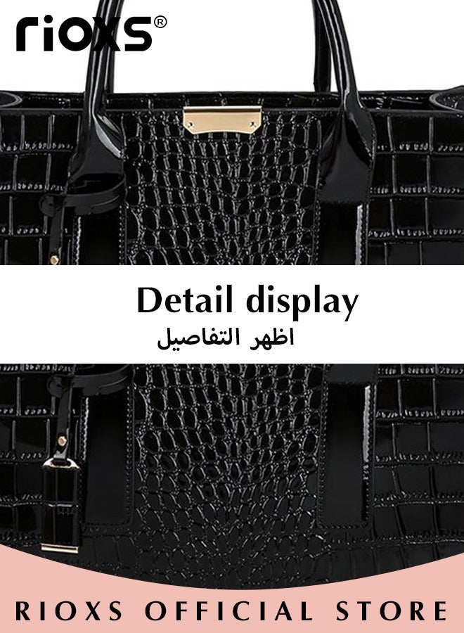 3 PCS Satchel Purses and Handbags for Women Shoulder Tote Bags Wallets