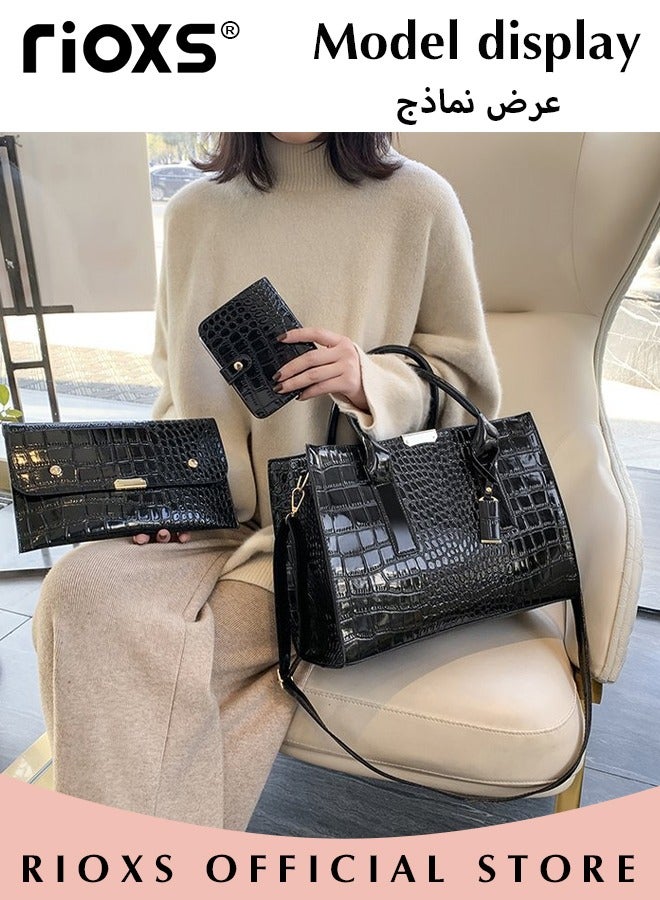 3 PCS Satchel Purses and Handbags for Women Shoulder Tote Bags Wallets