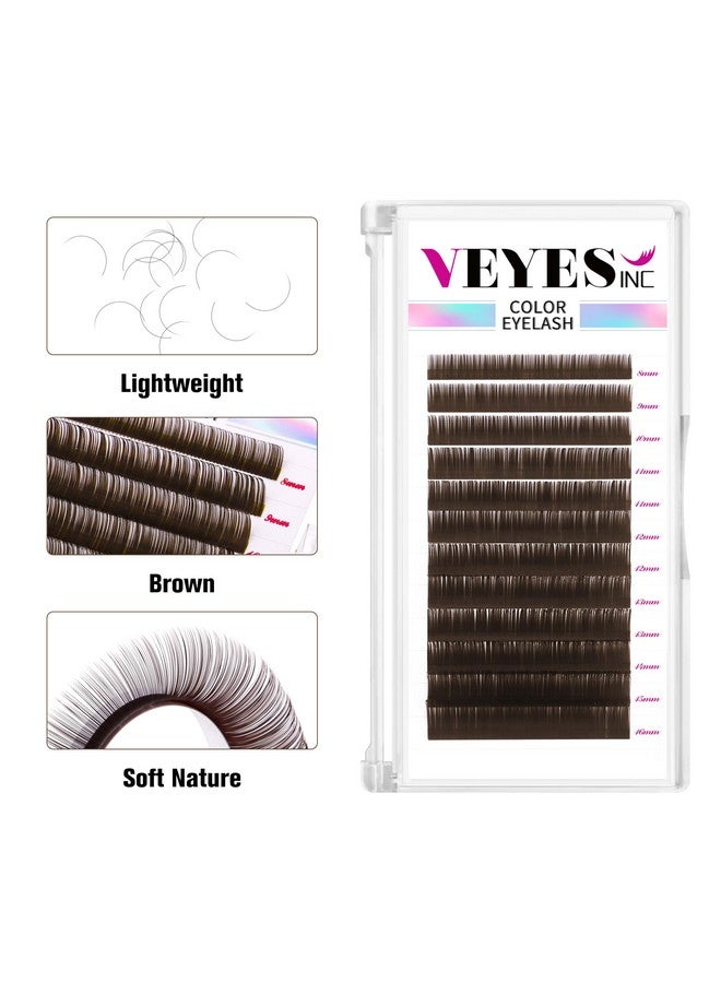 Colored Lash Extensions 03 05 07 Cd Curl 816Mm Mixed Length Tray Premium Individual Silk Eyelashes Professional Supplies For Lash Techs (Dark Brown 0.05 D 816Mm)