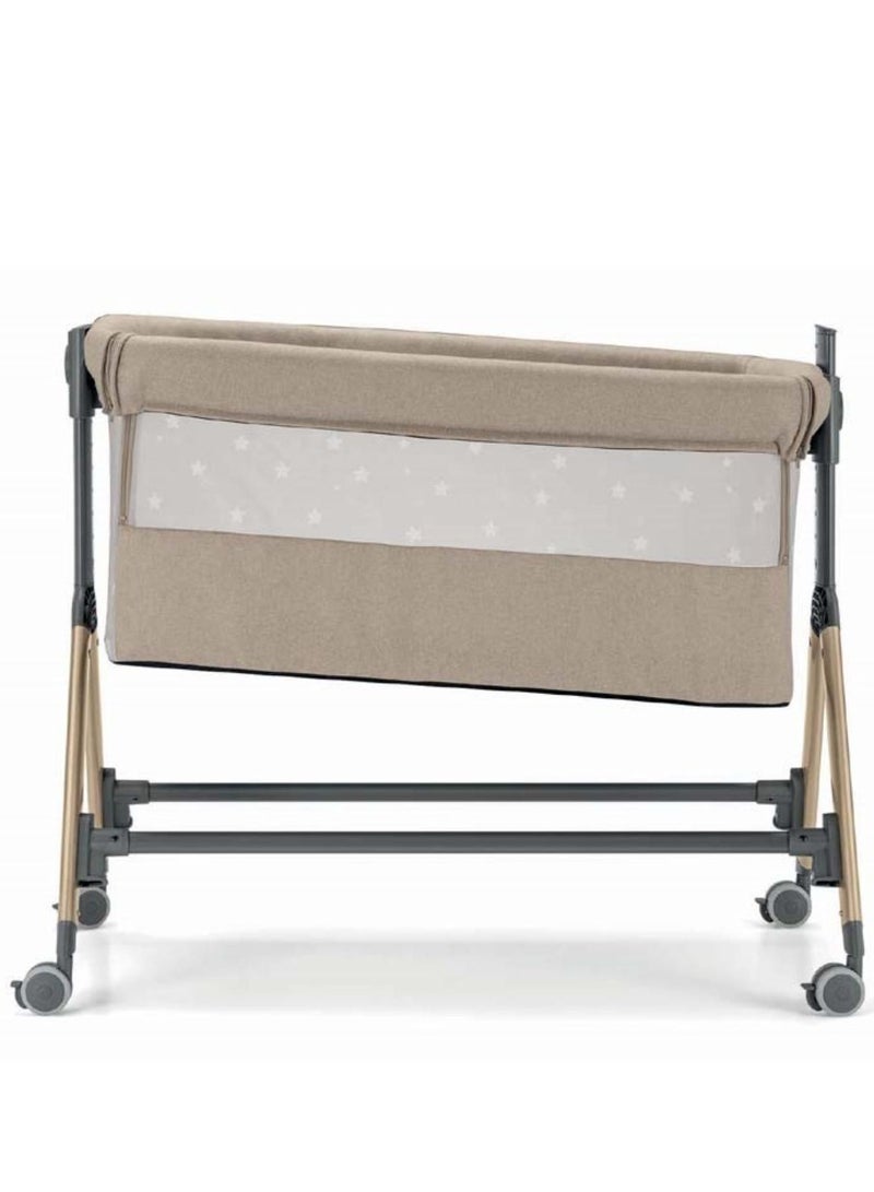 Sempreconte Baby Bedside Crib, Mesh Beige