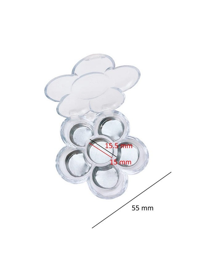 5 Pieces Flower Shape 6 Grids Empty Eyeshadow Tray With Aluminum Palette Refillable Powder Lipstick Cosmetics Container Box For Festivals Party Club Appointment Wedding