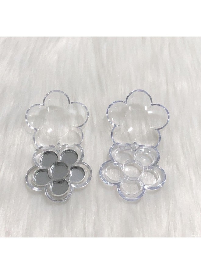 5 Pieces Flower Shape 6 Grids Empty Eyeshadow Tray With Aluminum Palette Refillable Powder Lipstick Cosmetics Container Box For Festivals Party Club Appointment Wedding