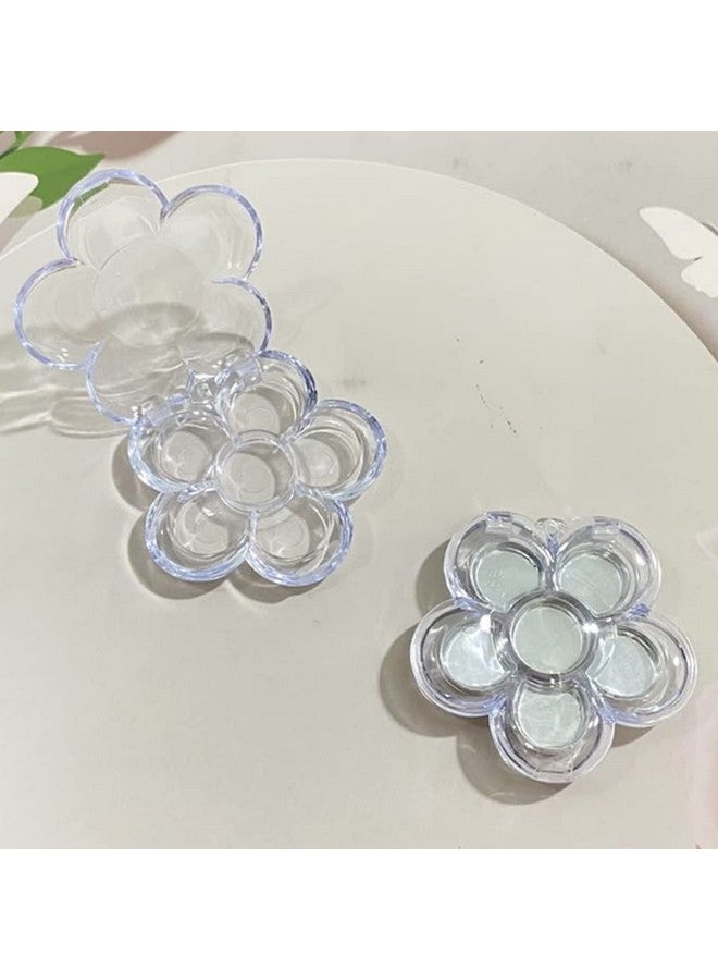5 Pieces Flower Shape 6 Grids Empty Eyeshadow Tray With Aluminum Palette Refillable Powder Lipstick Cosmetics Container Box For Festivals Party Club Appointment Wedding