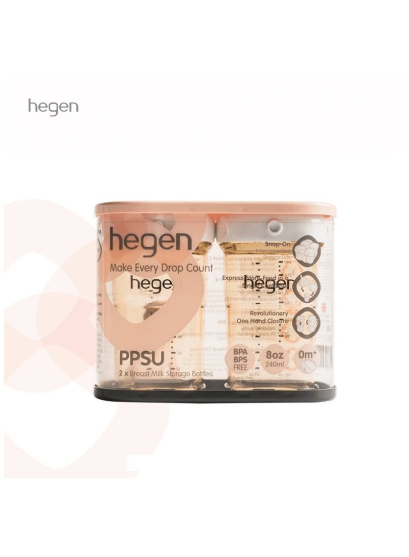 Hegen PCTO 240ml Breast Milk Baby Storage Storage Containers PPSU (2 pack)