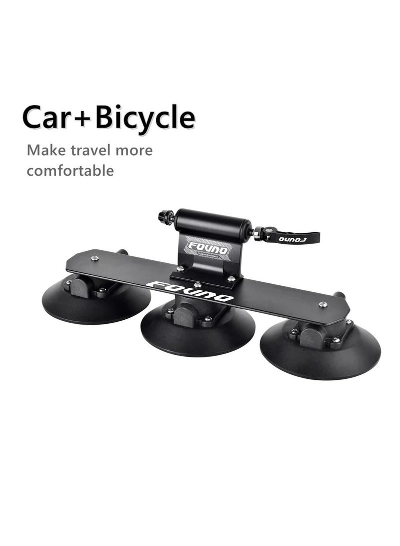 Suction Cup Bike Rack for Car Roof Top for One Bike - Quick Release Aluminium Bike Carrier