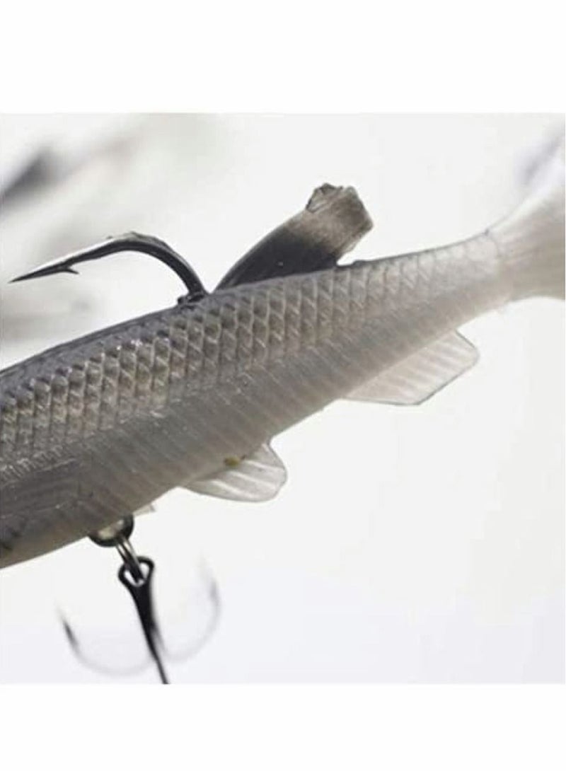 Fishing Lure Set, 5Pcs 8cm Soft Bait Head Sea Fish Lures Fishing Tackle Sharp Treble Hook T Tail Artificial Bait