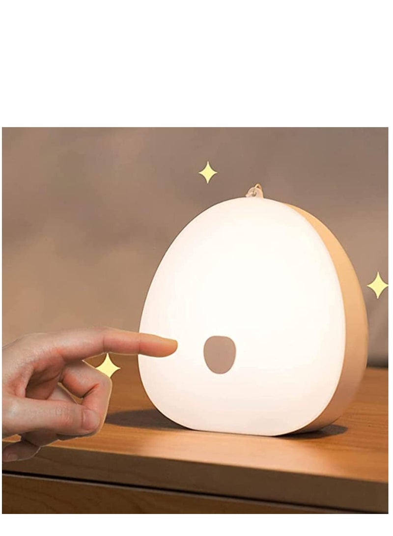 Kids Night light, USB Rechargeable Baby Nursery Lamp with Color Changing Touch Senor, Brightness Adjustable, Dimmable Eye Caring, Hangable, Bedside Table Lamp for Baby Kids Room Bedroom