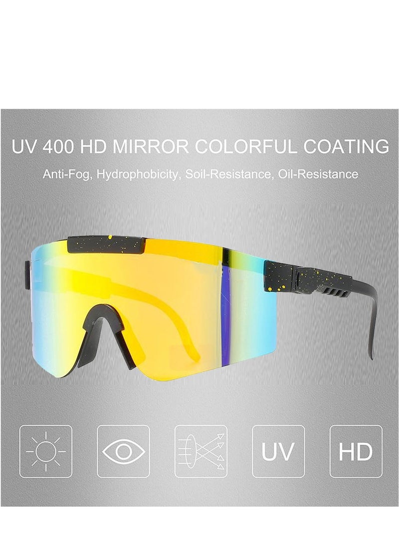 2 Pack Polarized Cycling Glasses Men Women UV Protection Sports Frameless Sunglasses UV400 for Cycling Fishing Running Golf Outdoor Sports