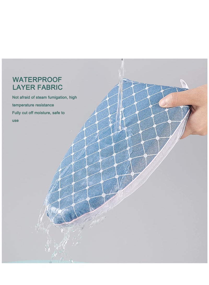 Garment Steamer Ironing Glove Waterproof Heat Resistant Anti Steam Mitt with Finger Loop Complete Care Protective Garment Steaming Mitt Accessories for Clothes (Blue)