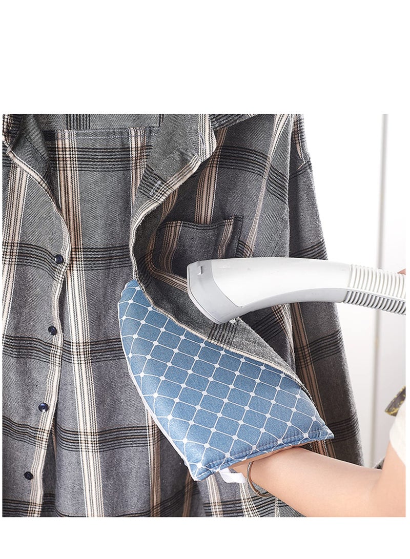 Garment Steamer Ironing Glove Waterproof Heat Resistant Anti Steam Mitt with Finger Loop Complete Care Protective Garment Steaming Mitt Accessories for Clothes (Blue)