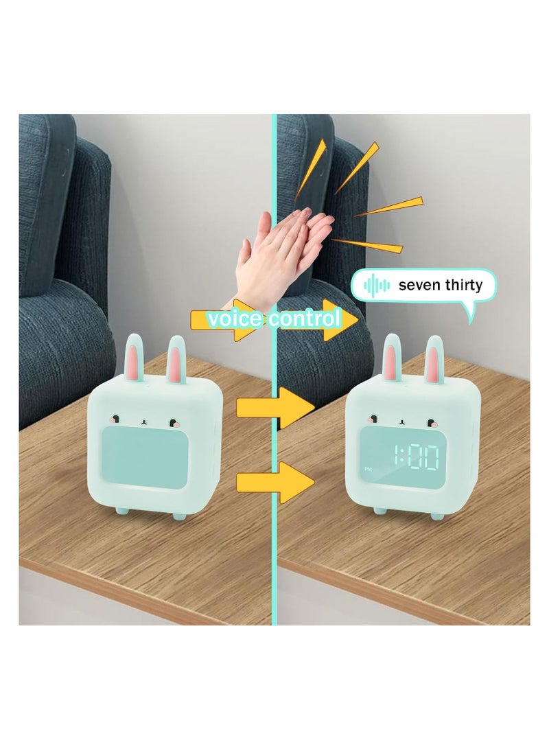 Bunny Alarm Clock - Dual Alarm, Snooze Mode, Night Light, Countdown, Temperature Display, Magnetic - Ideal for Heavy Sleepers & Kids - Perfect as a Birthday Gift