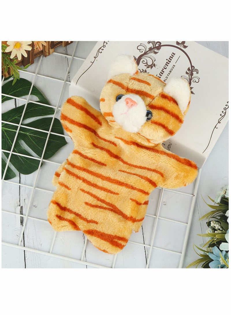 Cat Hand Puppet, Cute Plush Puppet Toy Finger Doll Parent-child Interactive Toy Gift for Storytelling Teaching Preschool Role- Play Toy