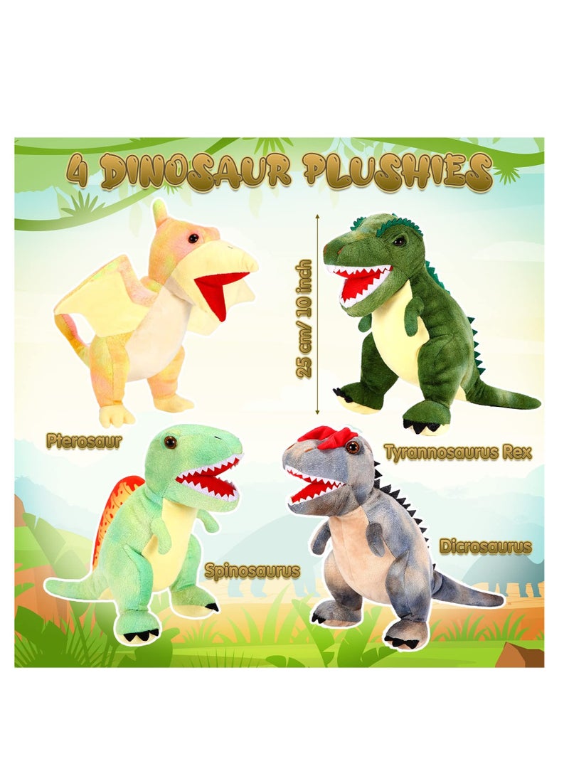 Dinosaur Stuffed Animal Set, 4 Pcs 12 Inch Dino Plush Toys, Colorful Dinosaur Plush, Soft Pterosaur Dinosaurs Spinosaurus, Stuffed Animals Dinosaur Toys for Kids 3-5