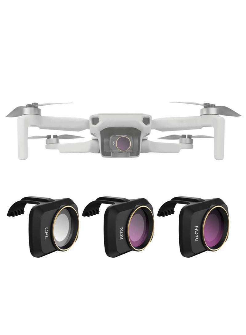 Lens ND Filters Set(CPL ND8 ND16) Multi Coated Filters Combo Camera Lens Compatible with DJI Mavic Mini 2/Mini/Mini SE Drone-3 PCS)