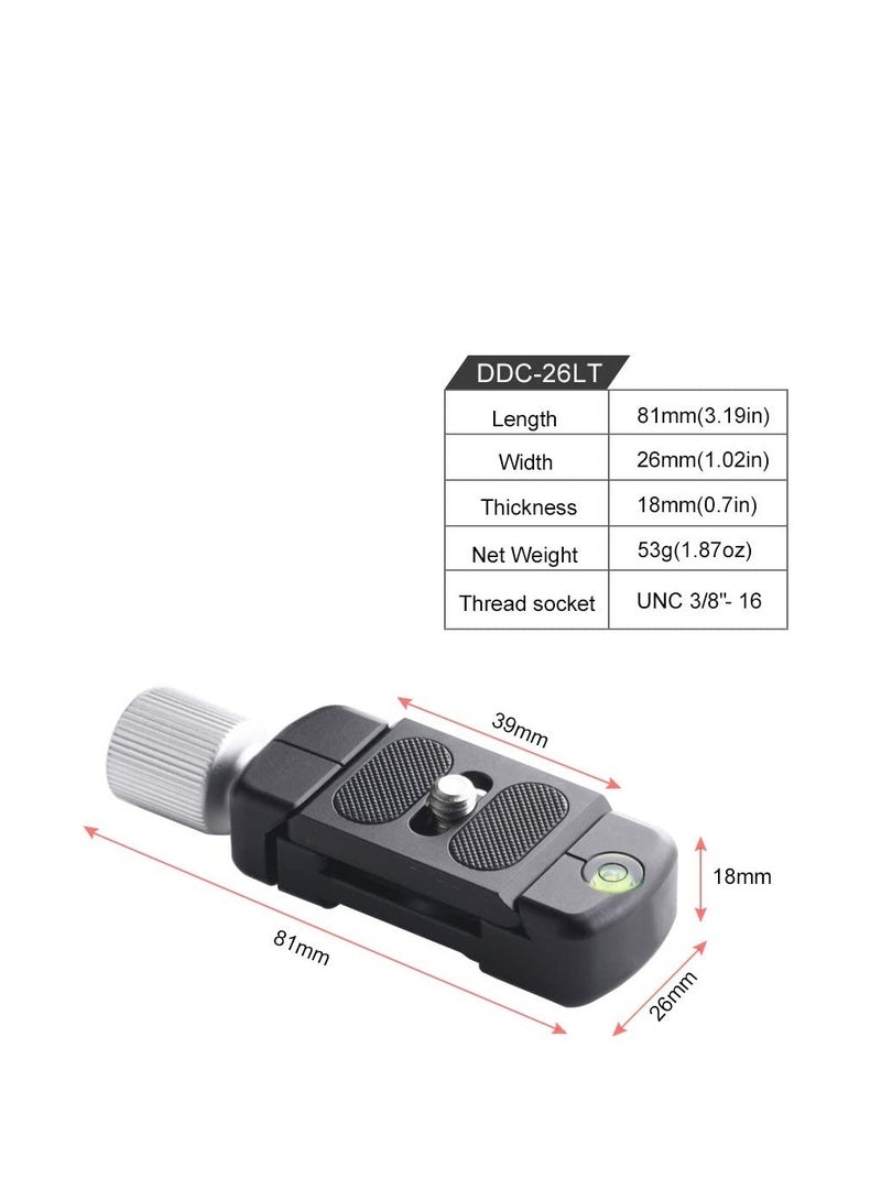 DDC-26LT QR-Plate Clamp Combo Arca Clamp Screw-knob Clamp Quick Release Clamp Tripod Mount Adapter for Arca/RRS QR Plate 26mm