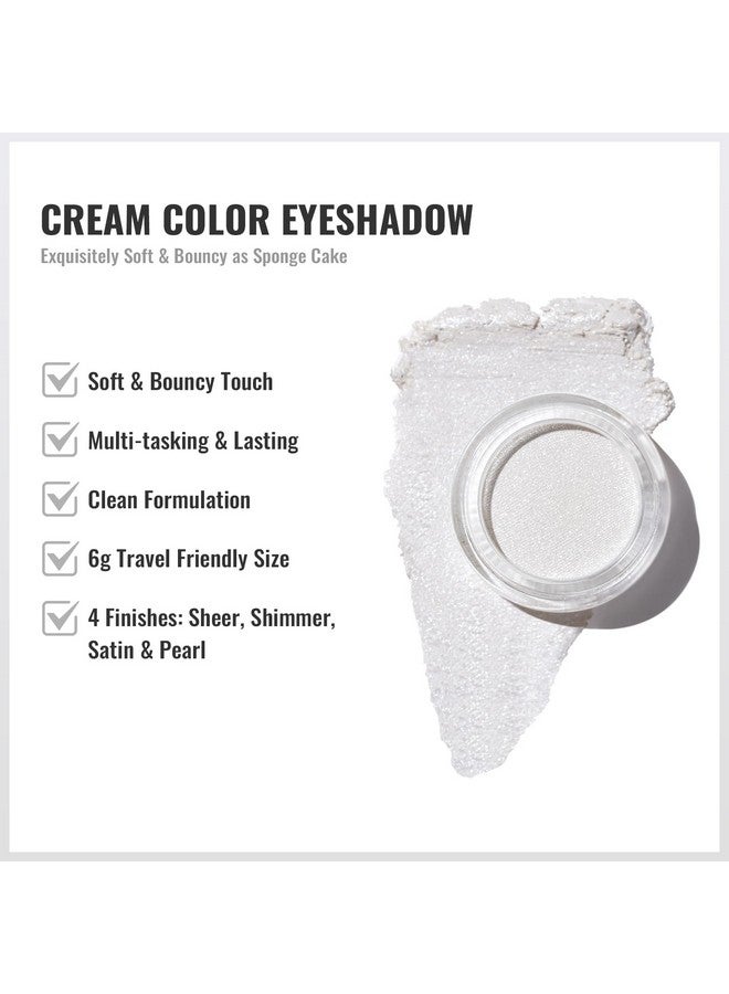 Shimmer White Cream Eyeshadoweyeshadow Prime As Highlighter Waterproof & Long Lasting Glitter Eyeshadow Natural Color Eye Shadow For Women 6G (01)