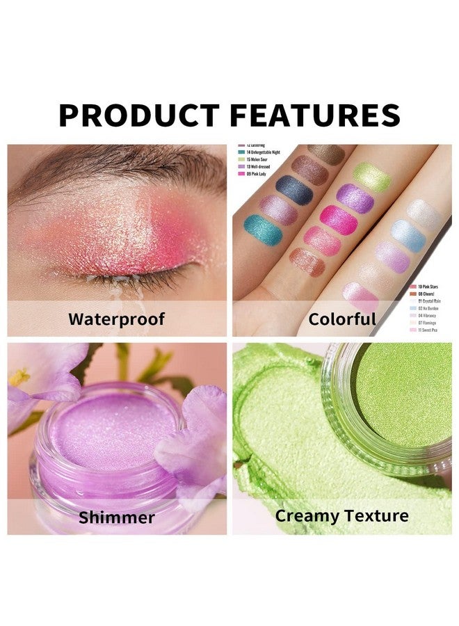 Shimmer White Cream Eyeshadoweyeshadow Prime As Highlighter Waterproof & Long Lasting Glitter Eyeshadow Natural Color Eye Shadow For Women 6G (01)