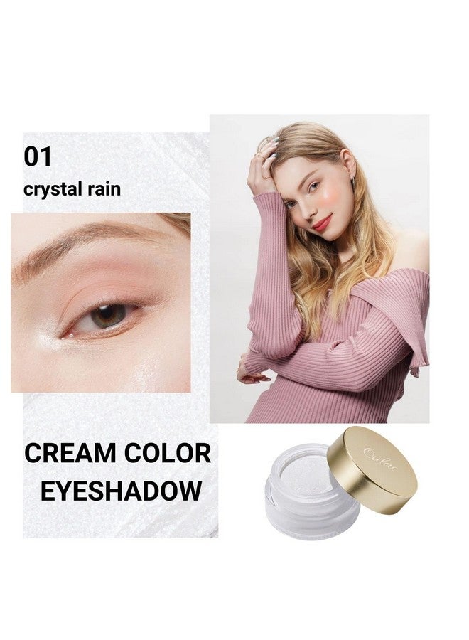 Shimmer White Cream Eyeshadoweyeshadow Prime As Highlighter Waterproof & Long Lasting Glitter Eyeshadow Natural Color Eye Shadow For Women 6G (01)