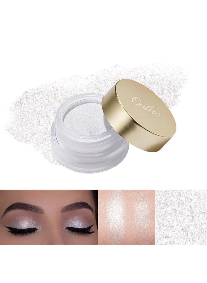 Shimmer White Cream Eyeshadoweyeshadow Prime As Highlighter Waterproof & Long Lasting Glitter Eyeshadow Natural Color Eye Shadow For Women 6G (01)