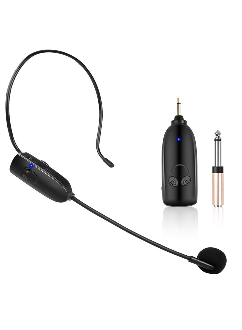 2-in-1 UHF Wireless Microphone Headset: 2.4G Dual-Mode Mic and Handheld, 50m Range, Compatible with Voice Amplifiers and Speakers, Ideal for Teachers and Speakers