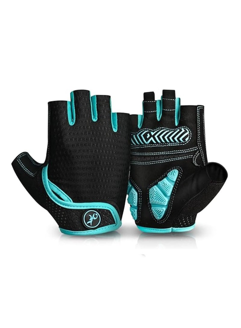 Cycling Gloves for Men Women - Breathable Gel Road Mountain Bike Riding Gloves - Anti-Slip Bike Glove for Fitness Cycling Training Outdoor Sports (L)