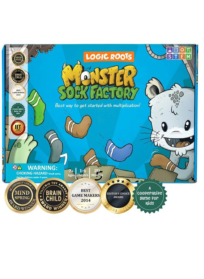 Monster Sock Factory Multiplication And Division Game Fun Math Board Game For 6 10 Year Olds Easy To Play Stem Toy For Kids At Home Learning Gift For Girls & Boys Grade 1 And Up