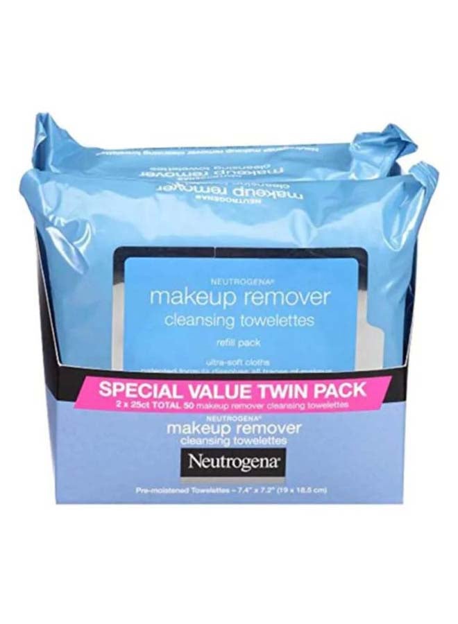 Pack Of 2 Makeup Remover Cleansing Wipe White 19x18.5cm