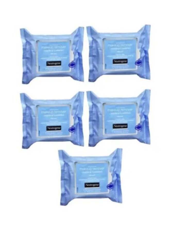 Pack Of 5 Ultra-Soft Makeup Remover Wipes, 25x5 Count White 7.4 x 7.2inch