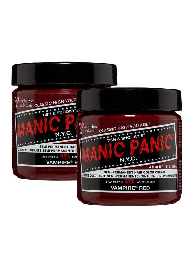 Vampire Red Hair Dye Classic High Voltage (2Pk) Semi Permanent Hair Color Deep Blood Red Shade With Burgundy Tones Dark & Light Hair Vegan Ppd & Ammoniafree For Coloring Hair