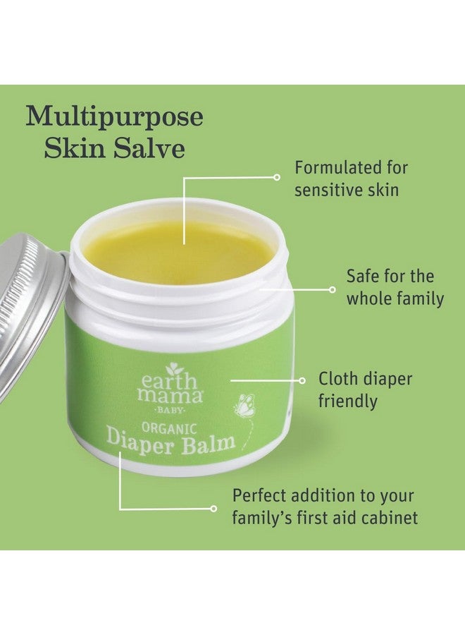 Organic Diaper Balm Multipurpose Baby Ointment Ewg Verified Petroleum & Fragrancefree With Calendula For Sensitive Skin 2Fluid Ounce (4Pack)