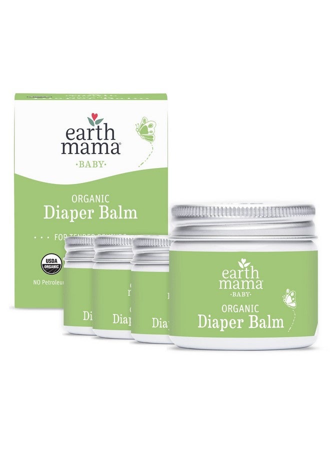 Organic Diaper Balm Multipurpose Baby Ointment Ewg Verified Petroleum & Fragrancefree With Calendula For Sensitive Skin 2Fluid Ounce (4Pack)