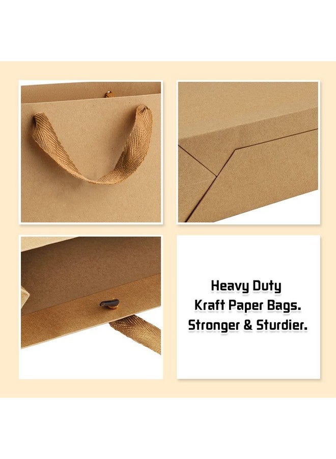 Paper Bags 12.5X4.5X11 25Pcs Gift Bags Heavy Duty Kraft Brown Paper Bags With Handles Large Party Gift Bags Shopping Bags Retail Merchandise Bags Wedding Party Favor Bags Paper Sacks