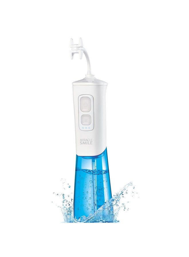 Miracle Smile Water Flosser For Teeth & Gum Health Unique Hshaped Flossing Head & 4 Water Jets Cordless Water Flosser Features 360° Cleaning & 3 Pressure Modes Usb Rechargeable Dental Floss