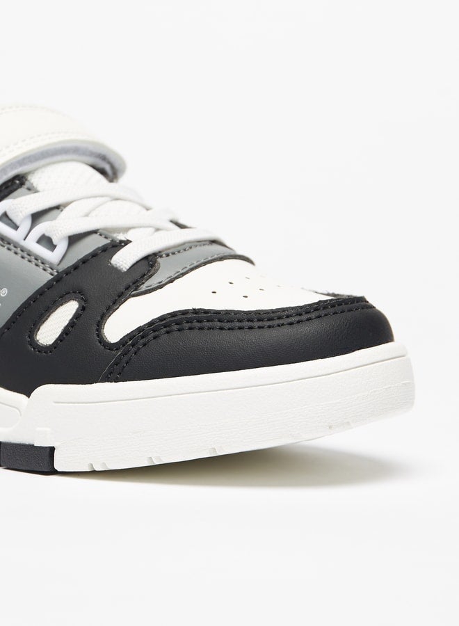 Boys' Textured Casual Sneakers With Hook And Loop Closure