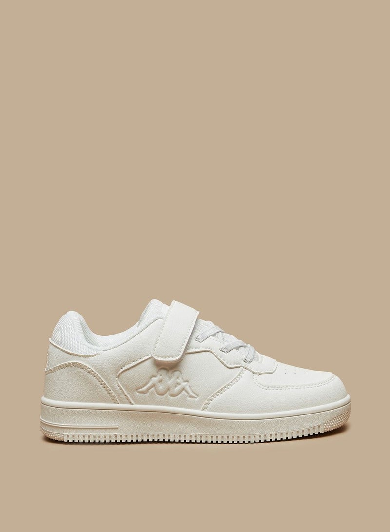 Boys Logo Detail Sneakers with Hook and Loop Closure